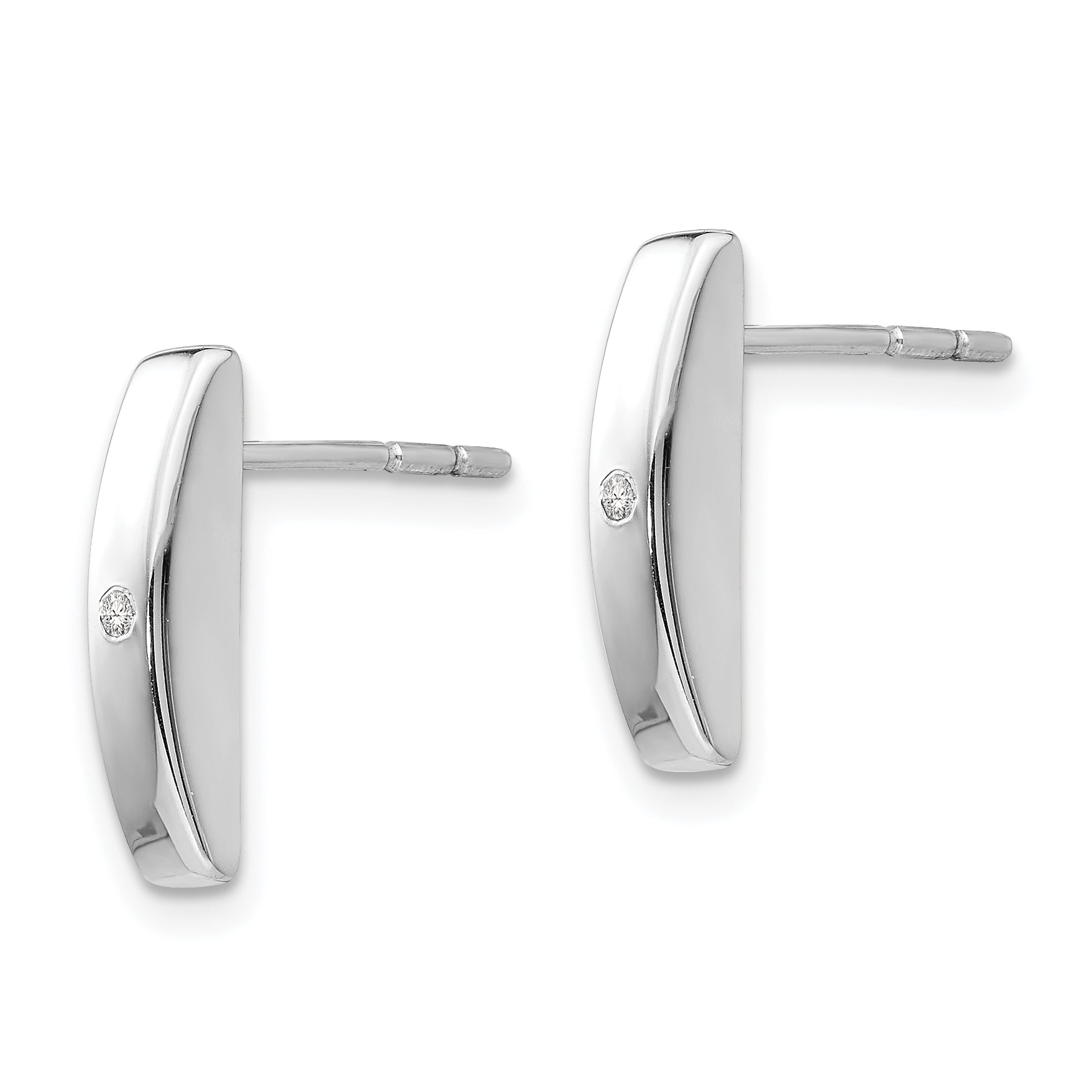 Sophia Jewelers Sterling Silver Diamond Drop Earrings in Polished Rhodium Finish