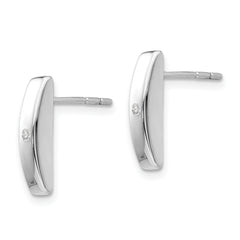 Sophia Jewelers Sterling Silver Diamond Drop Earrings in Polished Rhodium Finish