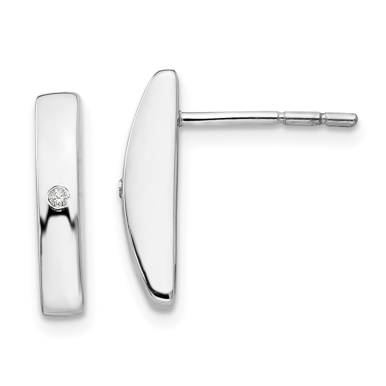 White Ice Sterling Silver Rhodium-plated Diamond Post Earrings Main image