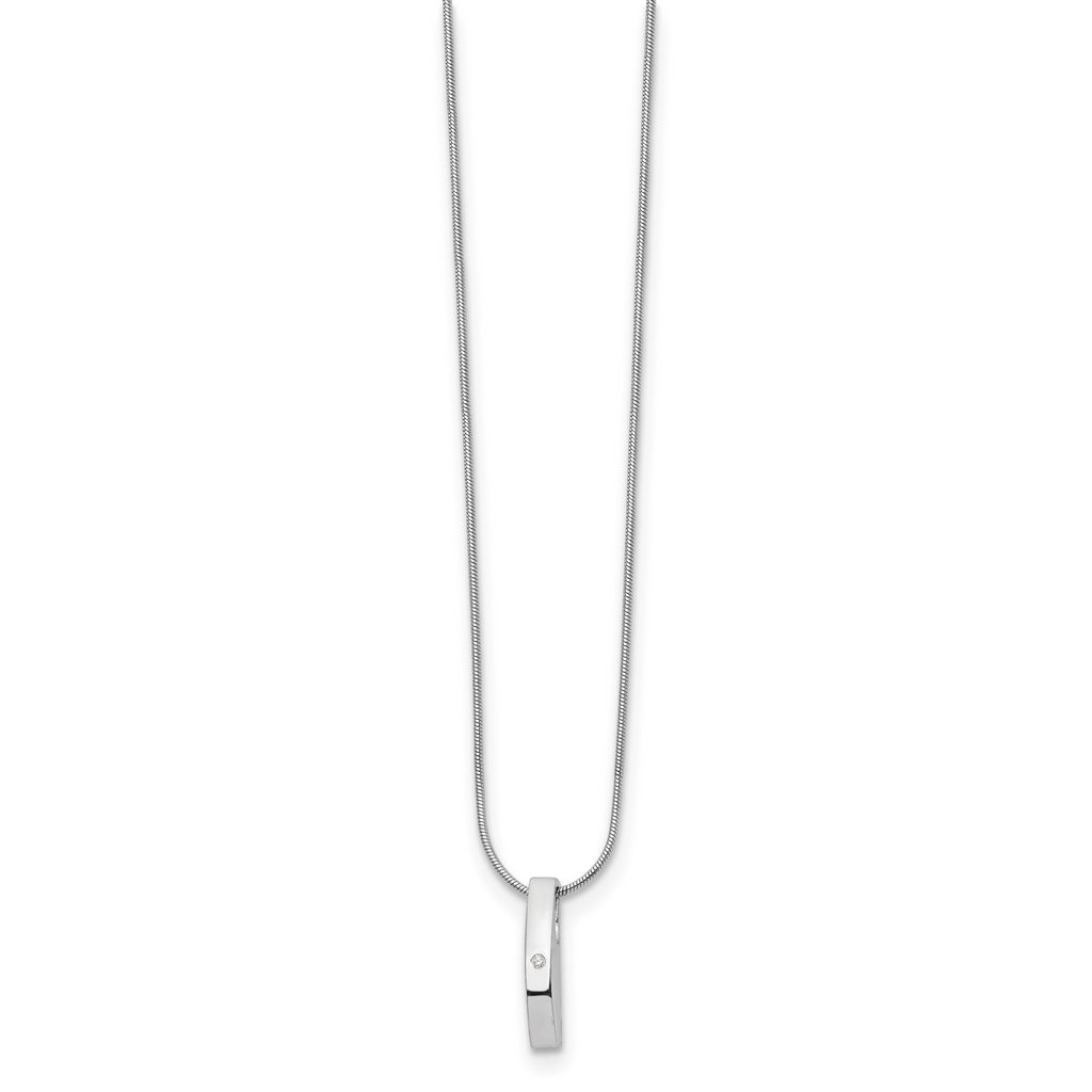 Sophia Jewelers White Ice Sterling Silver Diamond Necklace with Extender