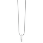 Sophia Jewelers White Ice Sterling Silver Diamond Necklace with Extender