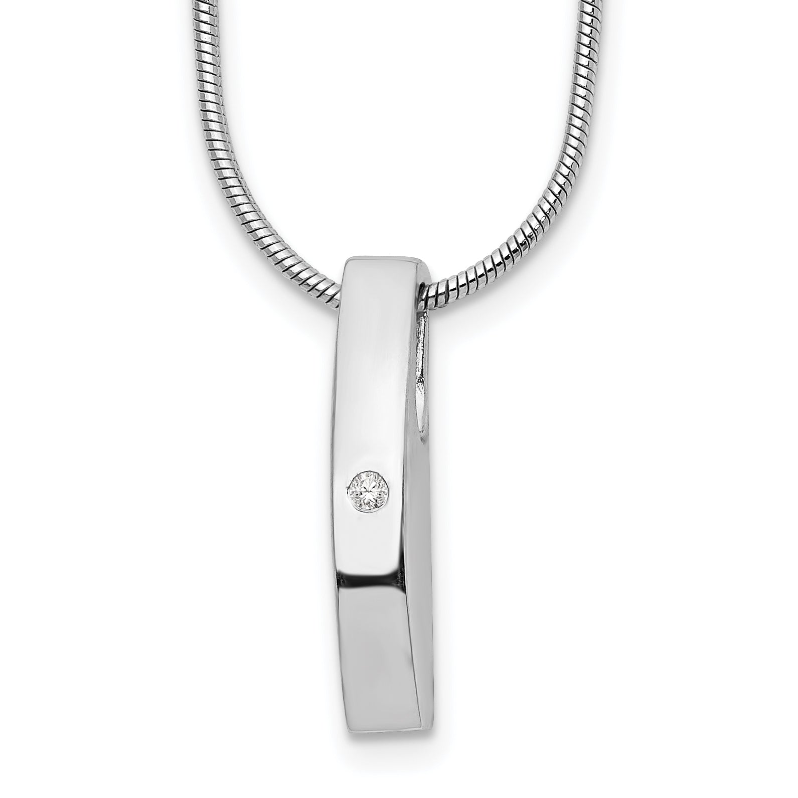White Ice Sterling Silver Rhodium-plated 18 Inch Diamond Necklace with 2 Inch Extender Main image