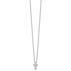 White Ice Sterling Silver Diamond Cross Necklace with Rhodium Finish