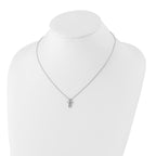White Ice Sterling Silver Diamond Cross Necklace with Rhodium Finish