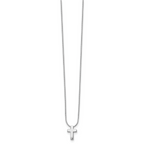 Sophia Jewelers White Ice 925 Silver Diamond Cross Necklace Gift Ready