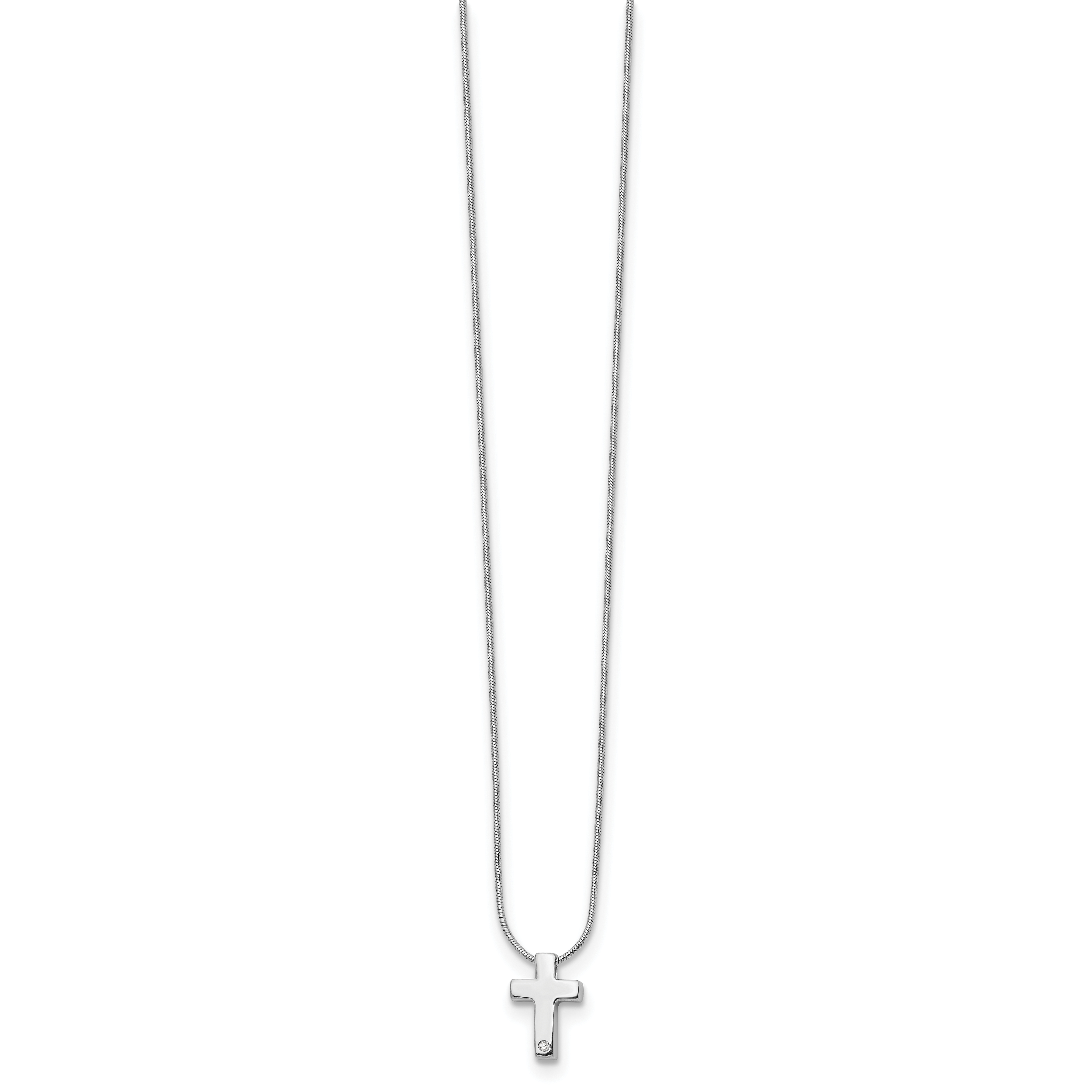 Sophia Jewelers White Ice 925 Silver Diamond Cross Necklace Gift Ready