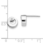 Sophia Jewelers Sterling Silver Diamond Button Earrings in Polished Rhodium