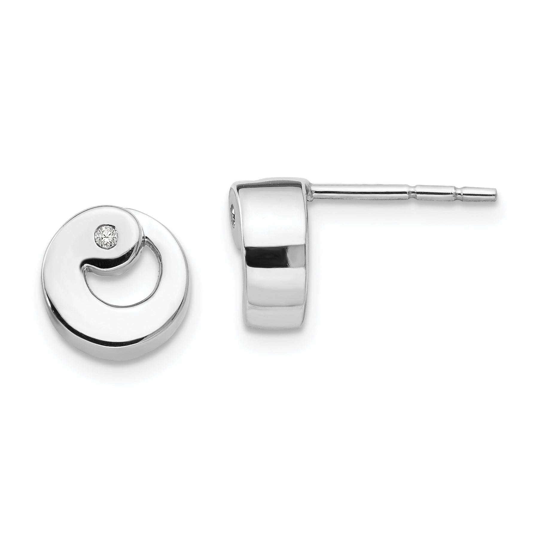 White Ice Sterling Silver Rhodium-plated Diamond Post Earrings Main image