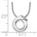 Sophia Jewelers Sterling Silver Diamond Circle Necklace with Extender