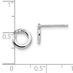 White Ice Sterling Silver Diamond Circle Earrings, Polished & Gift Ready