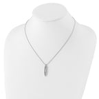 Sophia Jewelers Sterling Silver Diamond Necklace with 2 Inch Extender
