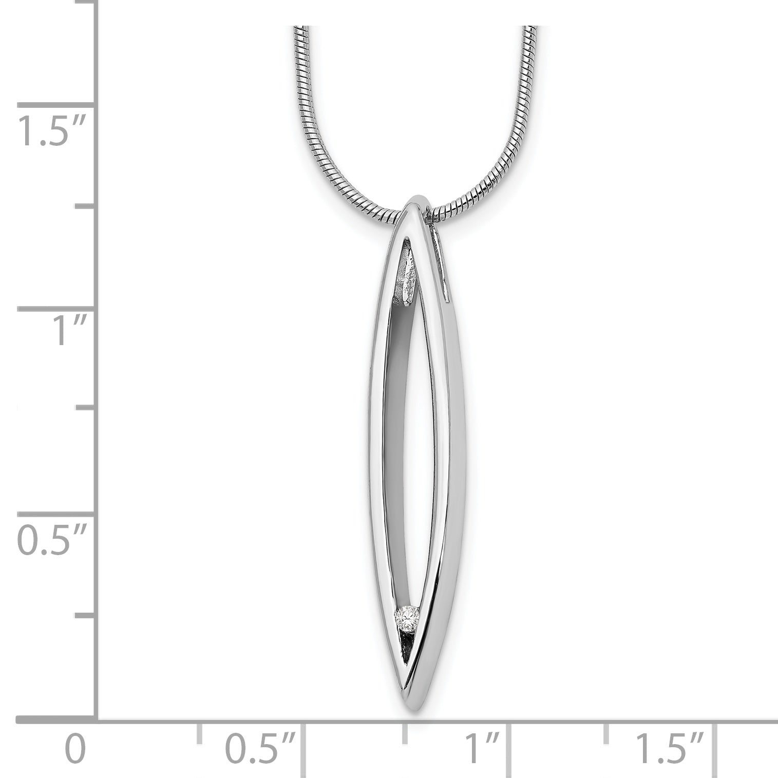 Sophia Jewelers Sterling Silver Diamond Necklace with 2 Inch Extender