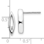 Sterling Silver Rhodium-Plated Diamond Earrings with Polished Finish, Gift Ready