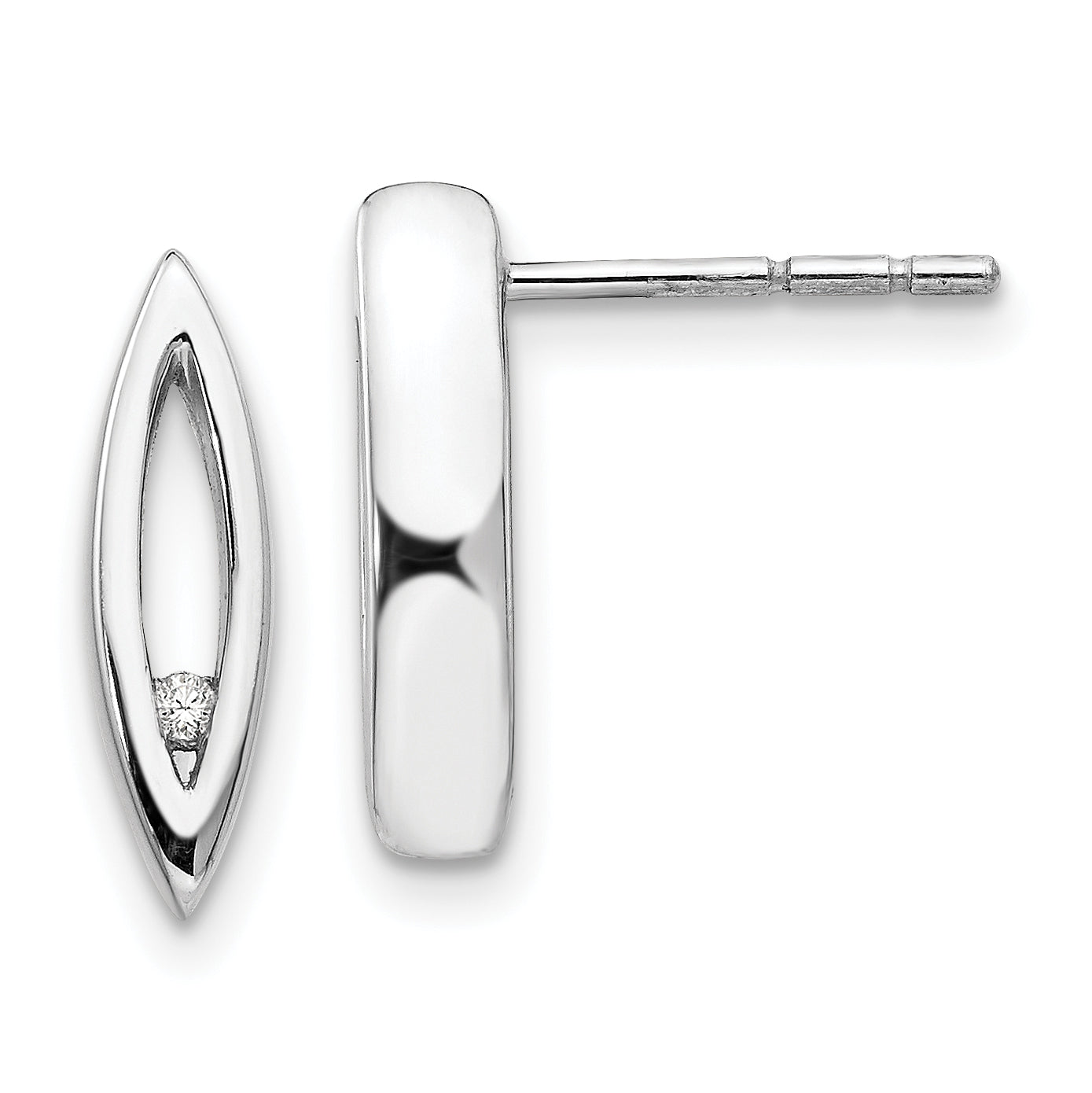 White Ice Sterling Silver Rhodium-plated Diamond Post Earrings Main image