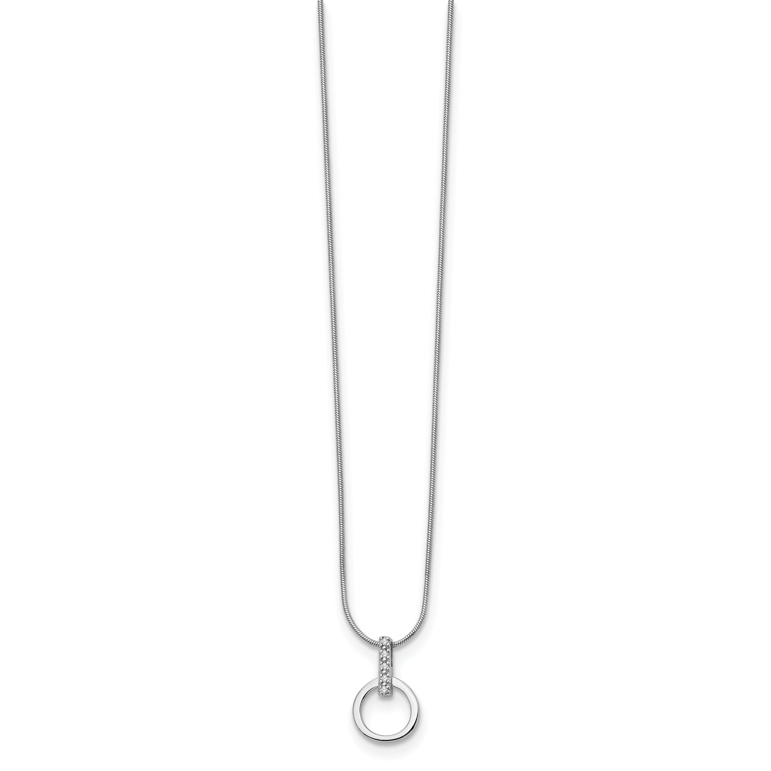 Sophia Jewelers Sterling Silver Diamond Necklace with Rhodium Polished Finish