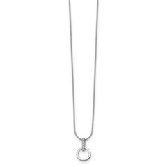 Sophia Jewelers Sterling Silver Diamond Necklace with Rhodium Polished Finish