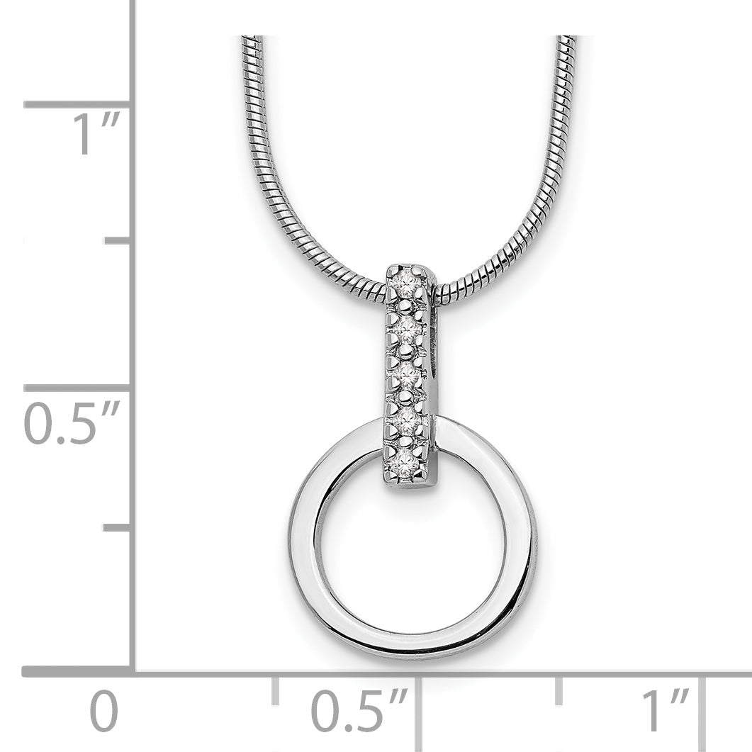 Sophia Jewelers Sterling Silver Diamond Necklace with Rhodium Polished Finish