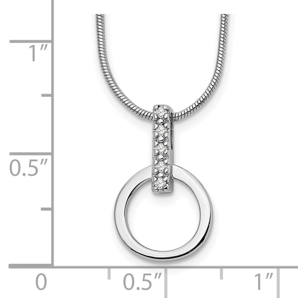 Sophia Jewelers Sterling Silver Diamond Necklace with Rhodium Polished Finish