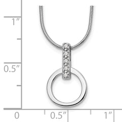 Sophia Jewelers Sterling Silver Diamond Necklace with Rhodium Polished Finish