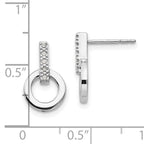 Sophia Jewelers Sterling Silver Diamond Drop Earrings with Rhodium Polish