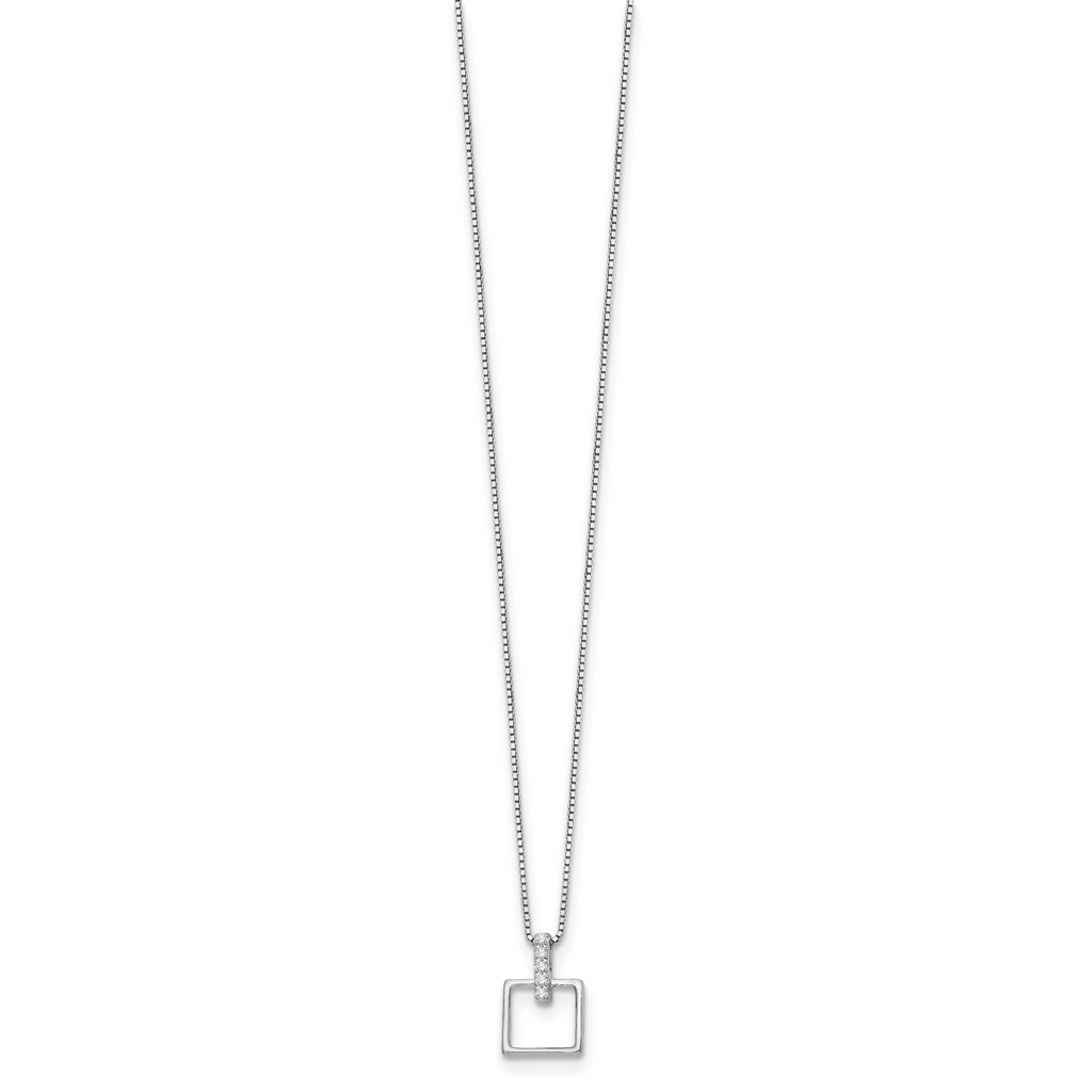 Sophia Jewelers White Ice 925 Sterling Silver Diamond Pendant Necklace