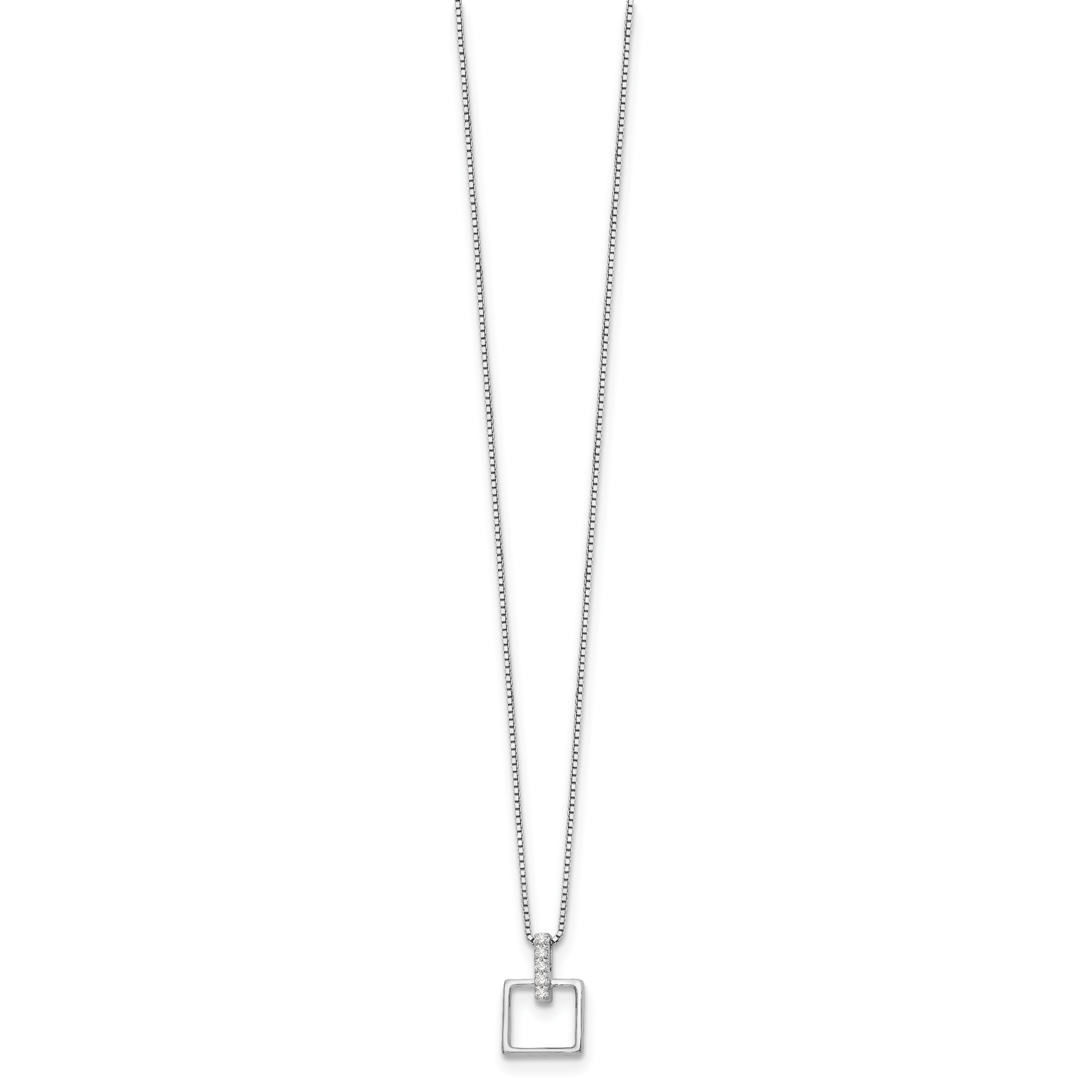 Sophia Jewelers White Ice 925 Sterling Silver Diamond Pendant Necklace