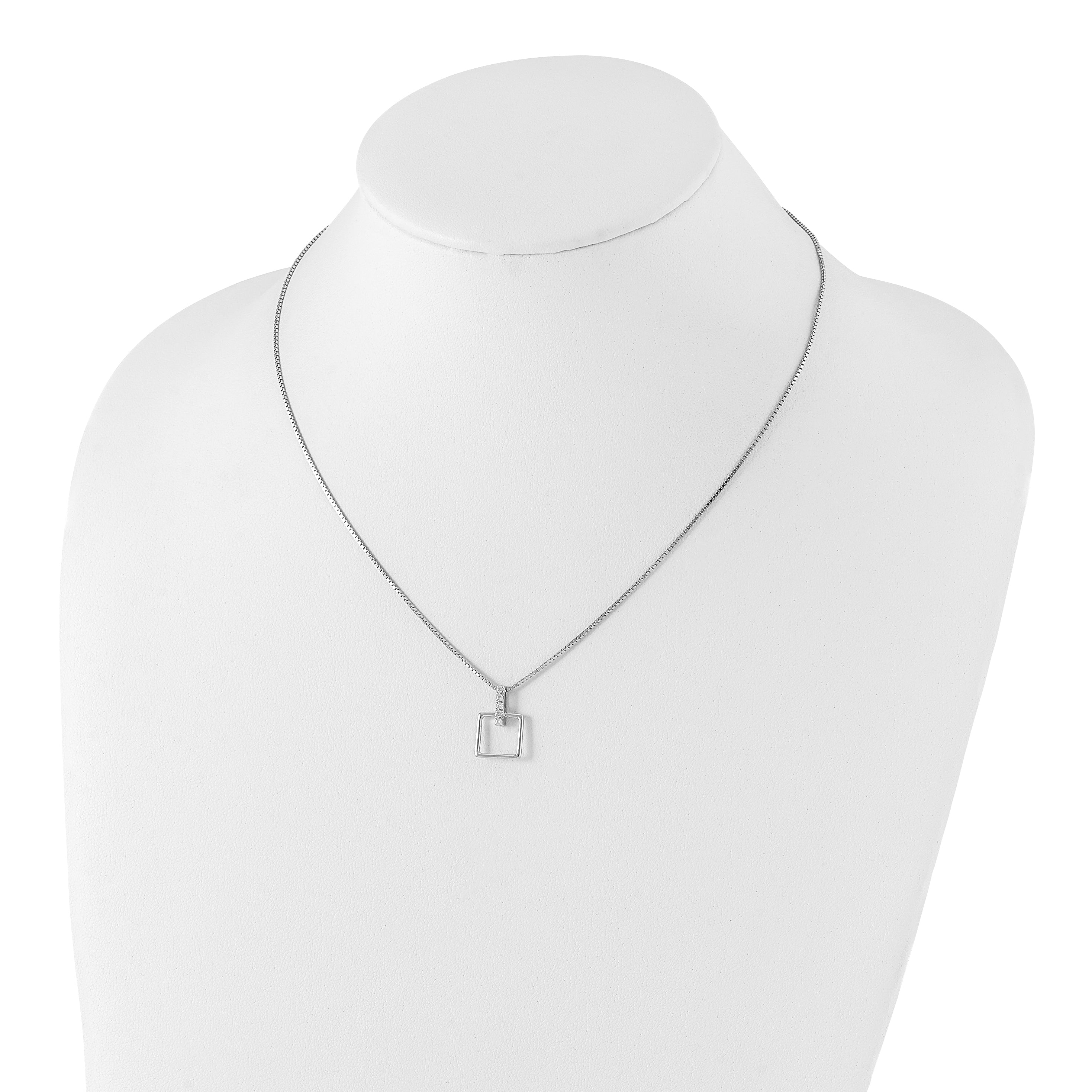 Sophia Jewelers White Ice 925 Sterling Silver Diamond Pendant Necklace