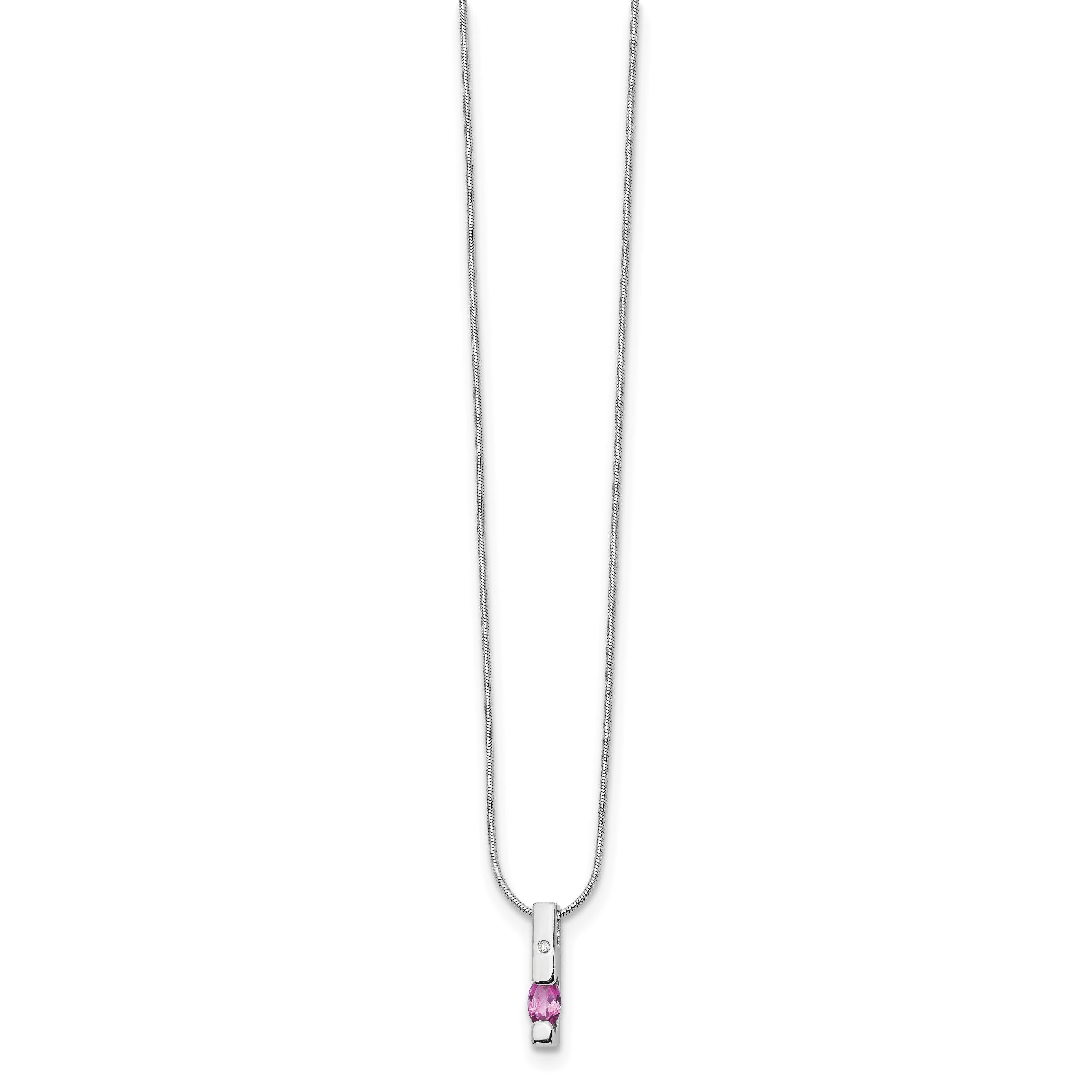 White Ice Sterling Silver Necklace with Diamond & Pink Tourmaline Secondary image