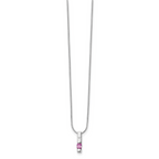 White Ice Sterling Silver Necklace with Diamond & Pink Tourmaline