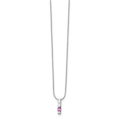 White Ice Sterling Silver Rhodium-plated 18 Inch Diamond and Pink Tourmaline Necklace with 2 Inch Extender