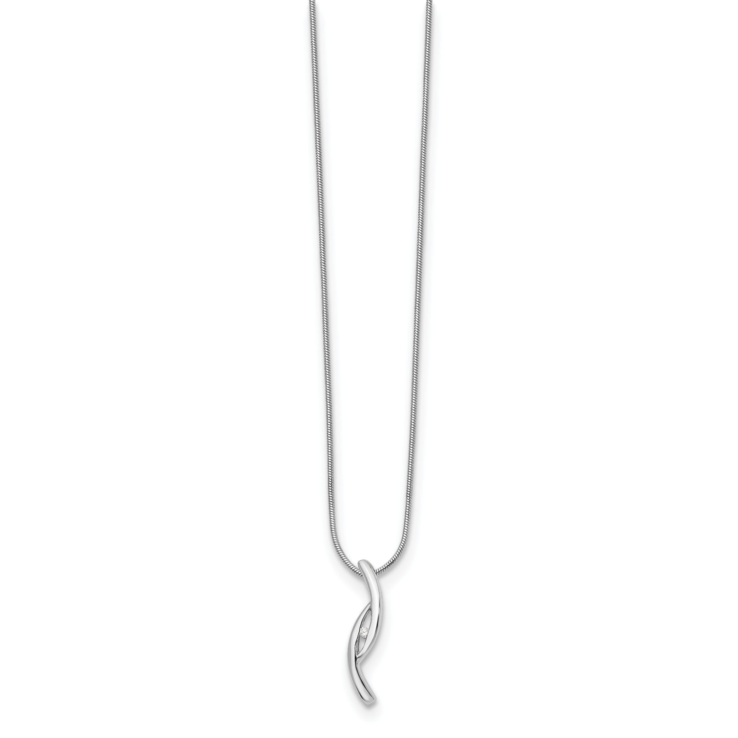 Sophia Jewelers Sterling Silver Diamond Necklace with Rhodium-Plated Elegance Secondary image