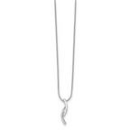 Sophia Jewelers Sterling Silver Diamond Necklace with Rhodium-Plated Elegance