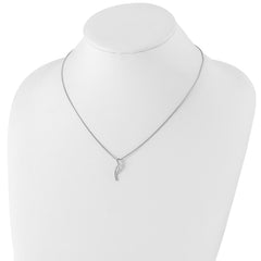 Sophia Jewelers Sterling Silver Diamond Necklace with Rhodium-Plated Elegance
