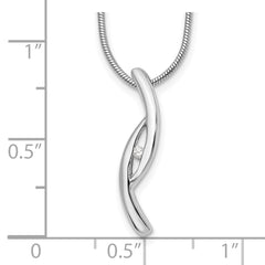 Sophia Jewelers Sterling Silver Diamond Necklace with Rhodium-Plated Elegance