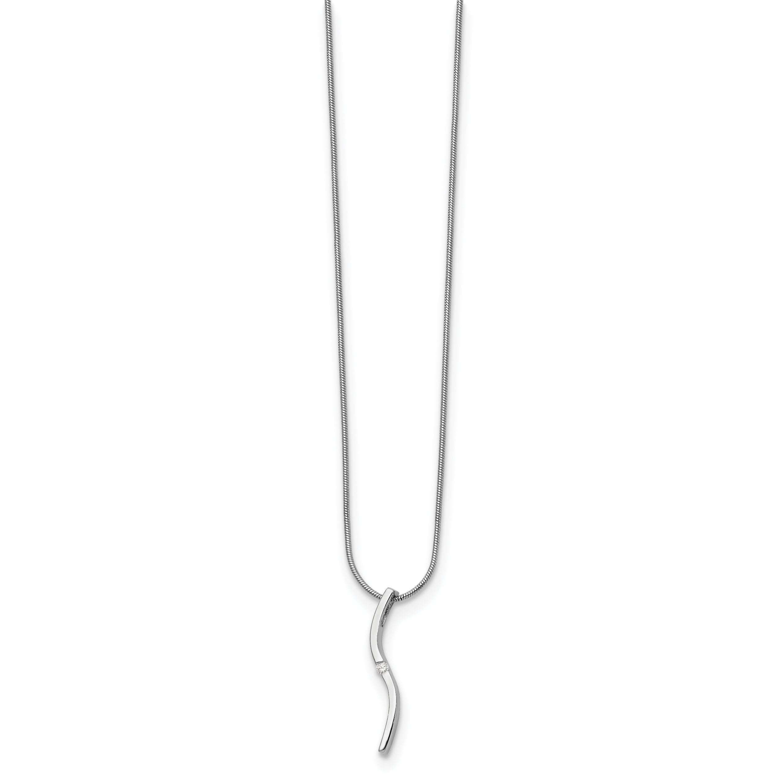 Sophia Jewelers White Ice Sterling Silver Diamond Necklace with Extender