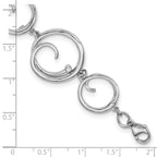 White Ice Sterling Silver Rhodium-plated 7 Inch Diamond Swirl Bracelet with 1 Inch Extender