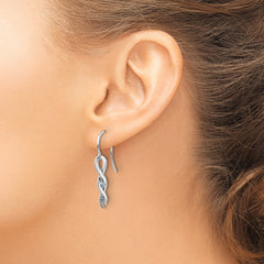 Sophia Jewelers 925 Silver Diamond Twist Dangle Earrings with Rhodium Finish