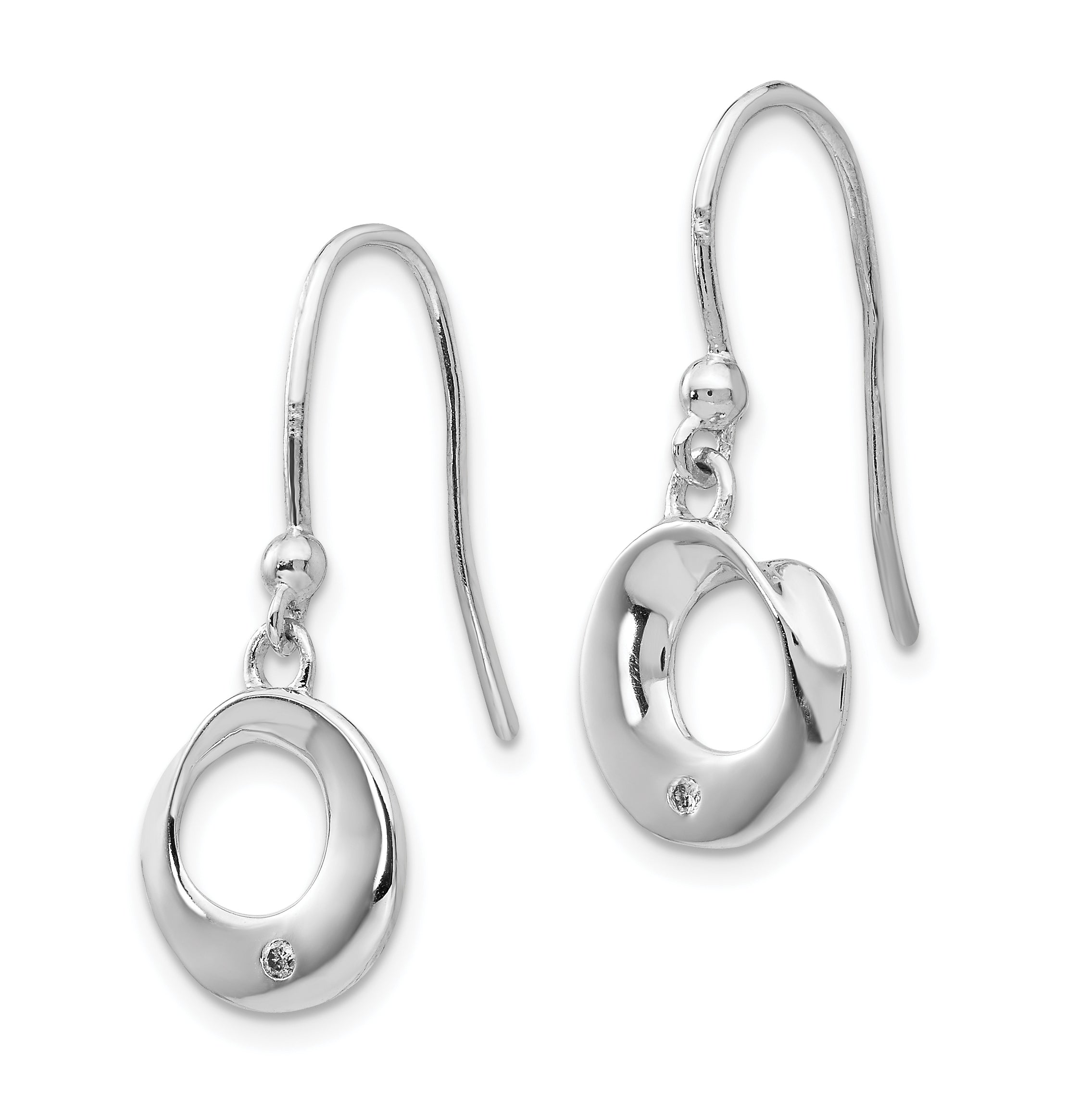 Sophia Jewelers Rhodium-Plated Sterling Silver Diamond Dangle Earrings Gift Ready Secondary image