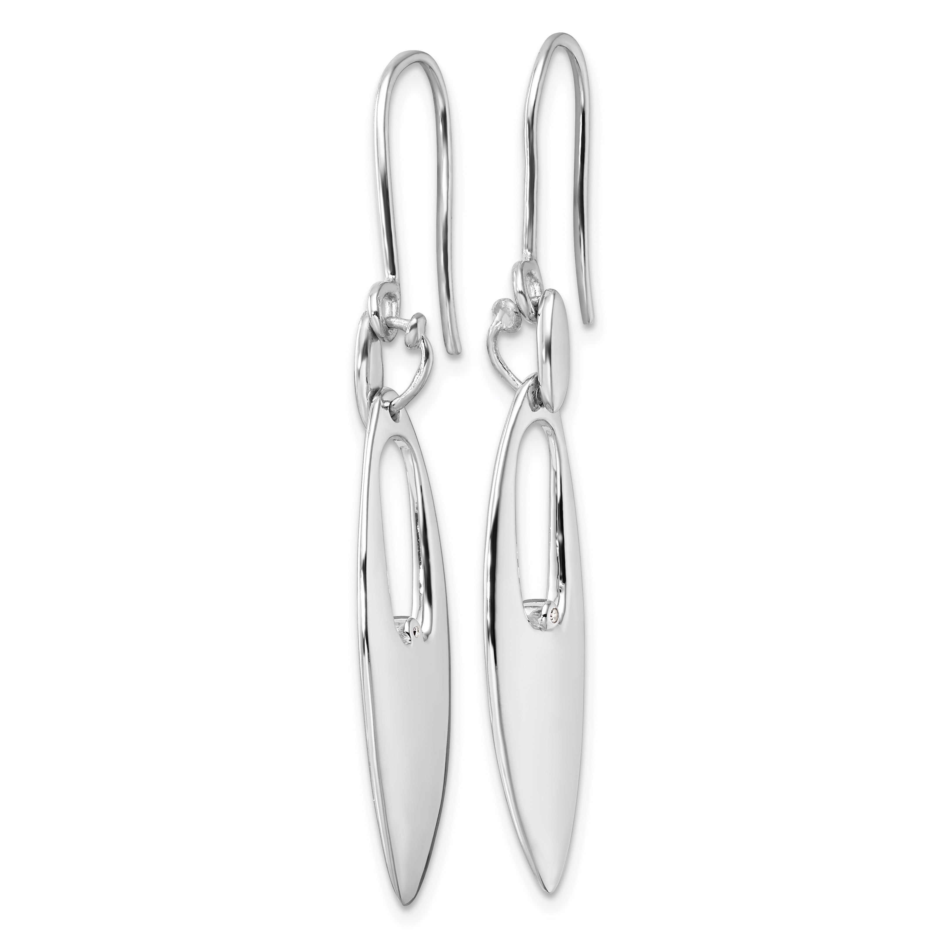 Sophia Jewelers Sterling Silver Diamond Dangle Earrings with Rhodium Finish Secondary image