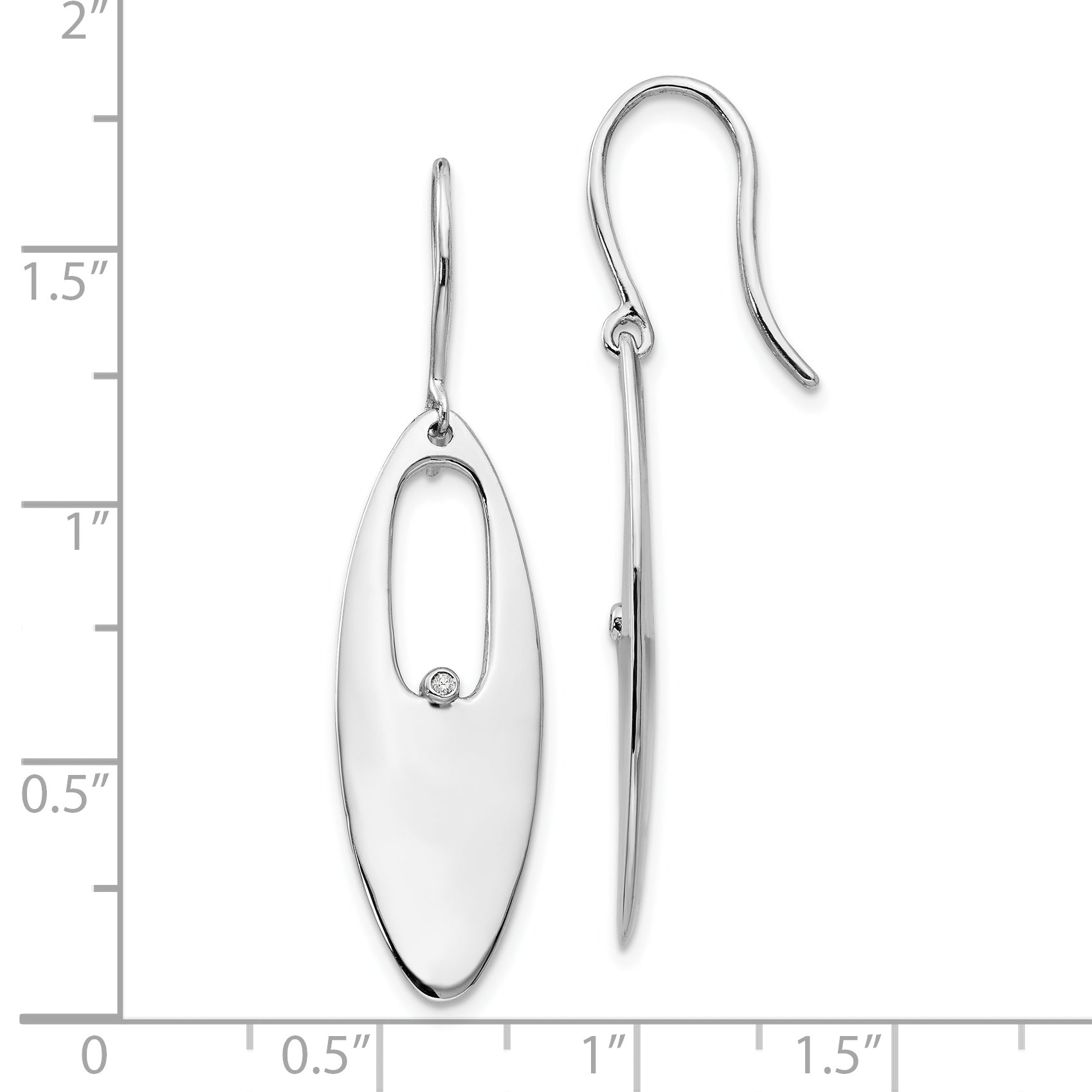 Sophia Jewelers Sterling Silver Diamond Dangle Earrings with Rhodium Finish