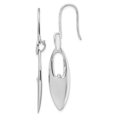 White Ice Sterling Silver Rhodium-plated Diamond Shepherd Hook Dangle Earrings