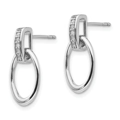 Sophia Jewelers Sterling Silver Diamond Dangle Earrings with Rhodium Finish