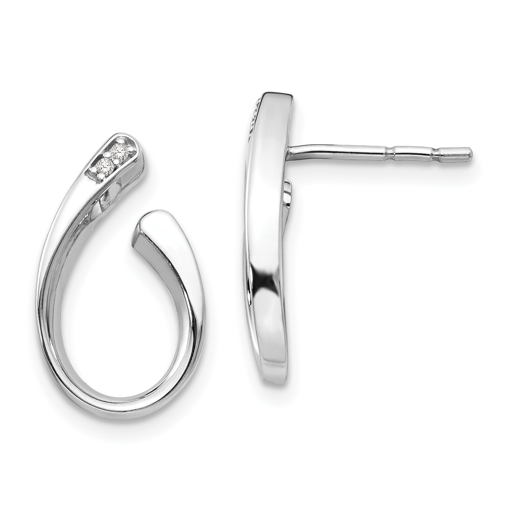 White Ice Sterling Silver Rhodium-plated Diamond Post Earrings Main image