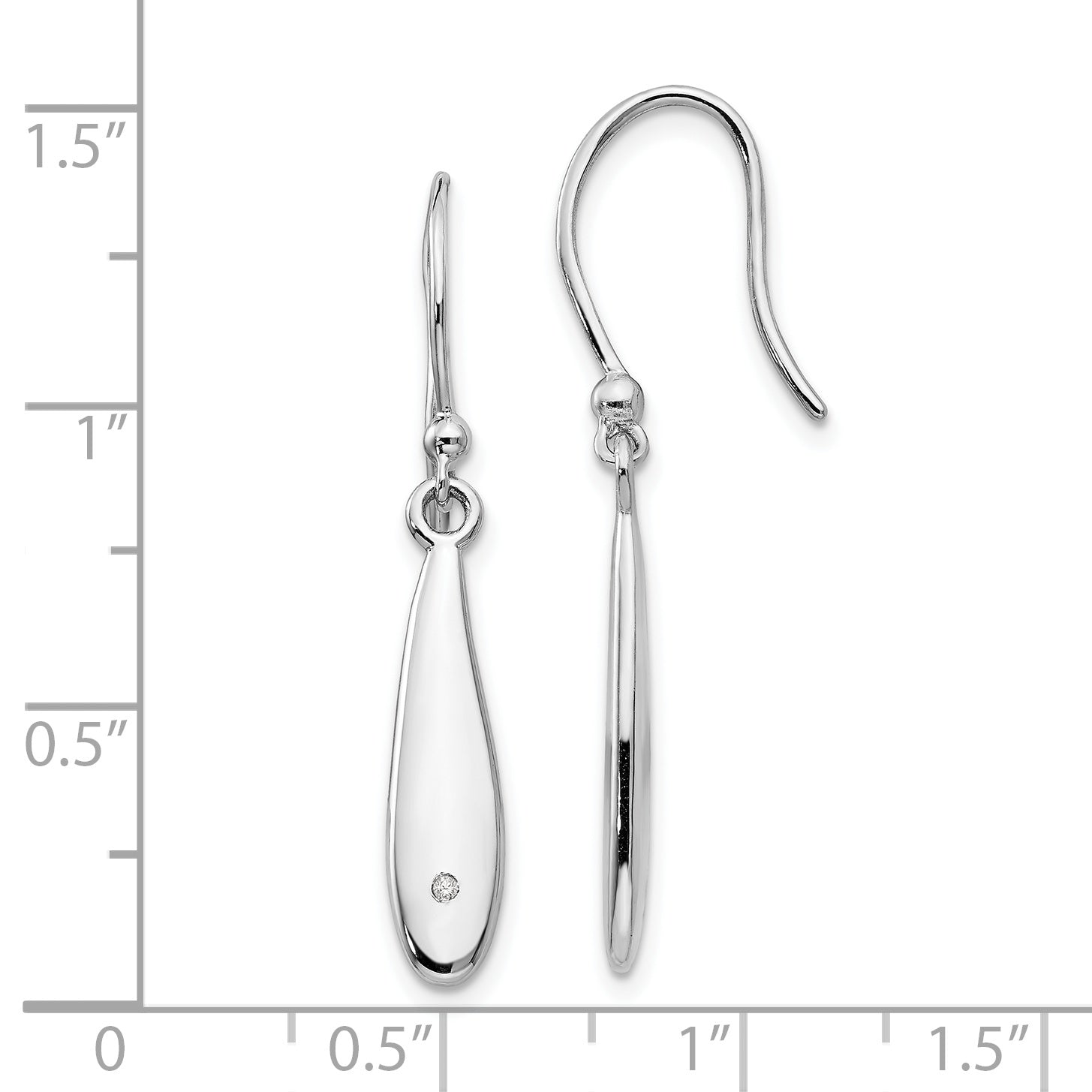 White Ice Sterling Silver Diamond Dangle Earrings with Polished Rhodium Finish