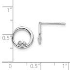 Sterling Silver Rhodium-Plated Diamond Earrings with Polished Finish Gift Ready