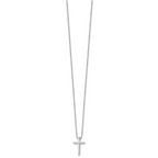 Diamond Cross Necklace in Sterling Silver, 18"