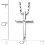 Diamond Cross Necklace in Sterling Silver, 18"