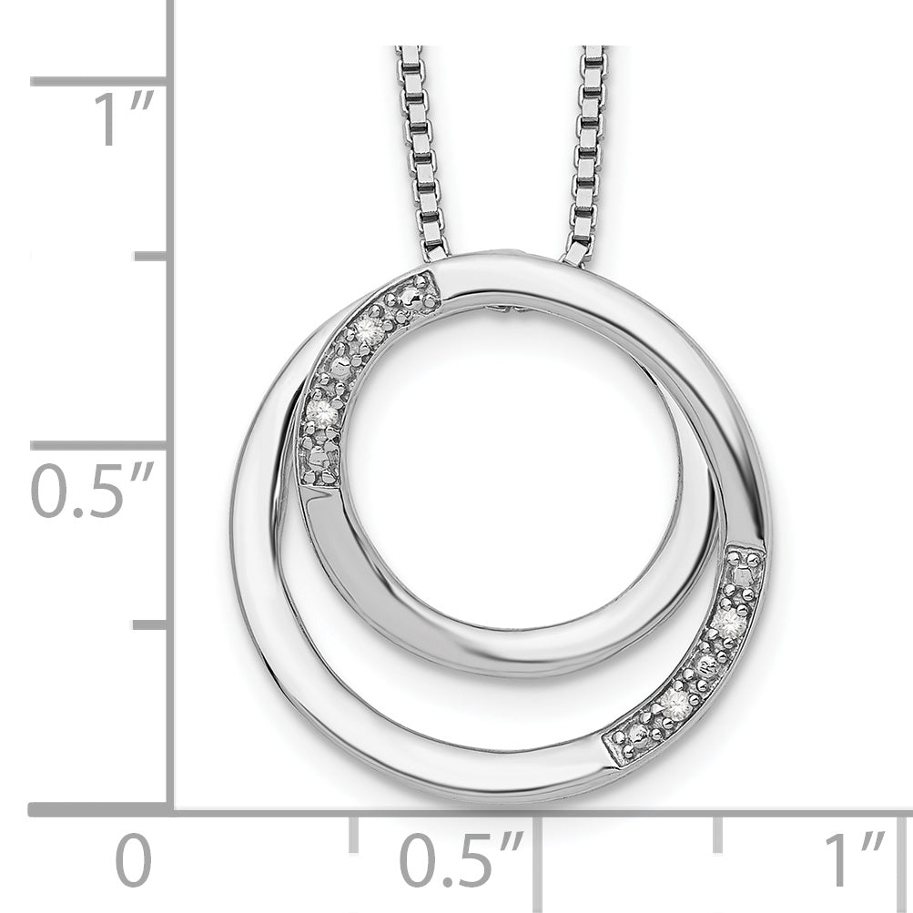 Sophia Jewelers White Ice Rhodium-Plated Sterling Silver Diamond Necklace Gift Ready - 20