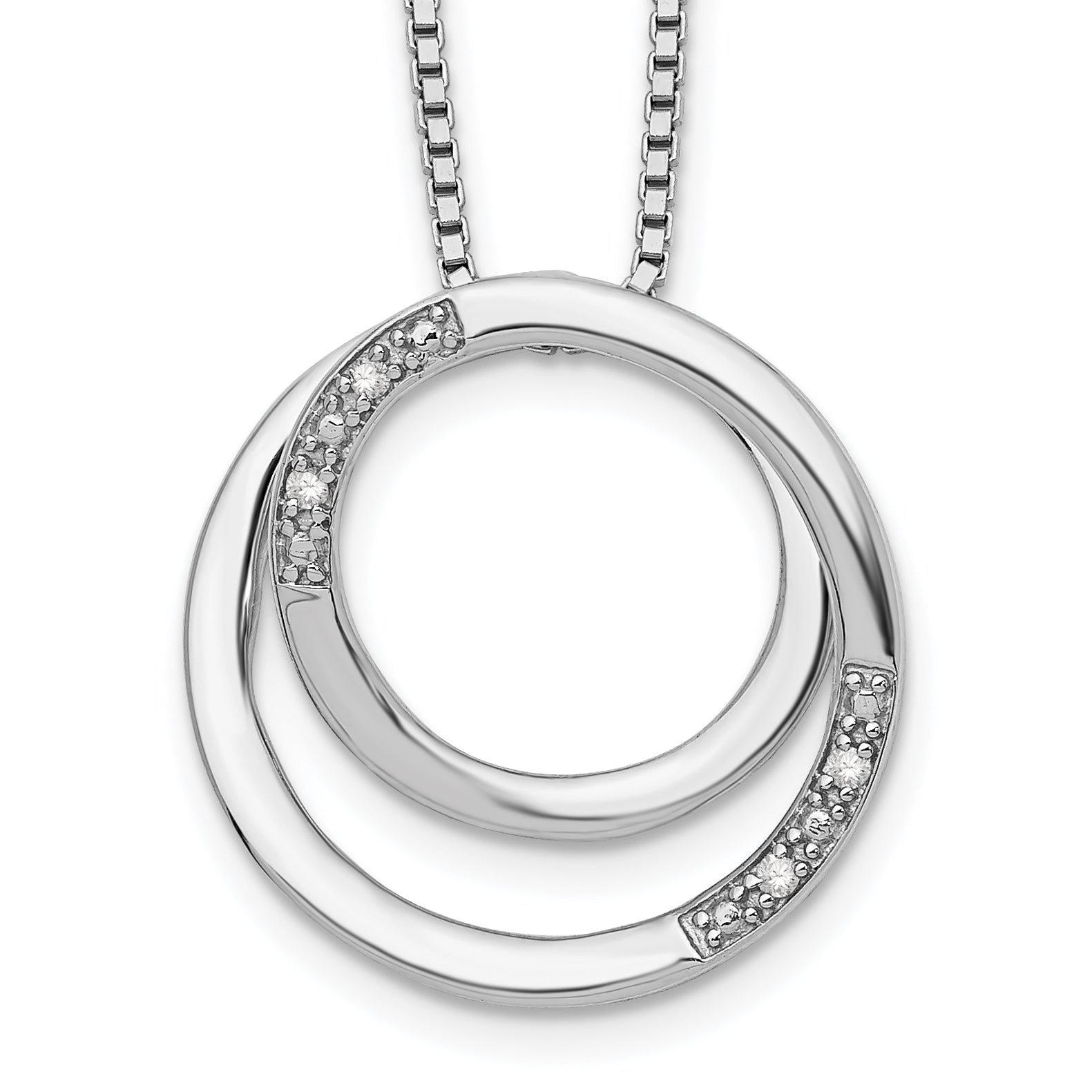 White Ice Sterling Silver Rhodium-plated 18 Inch Diamond Necklace with 2 Inch Extender Main image