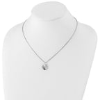 White Ice Sterling Silver Diamond Teardrop Necklace with Extender by Sophia Jewelers